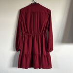 J.Crew Mercantile red dress ruffle hem button down top Photo 4