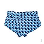 Eloquii  High Waisted Bikini Bottom Button Detail Blue White Geometric Size 22W Photo 1