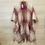 Banana Republic {OS} NWT Mariana Plaid Red Fringe Komono Blanket Cashmere Blend Photo 1