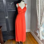 Taboo VTG 90s Y2K  Dress Fairy Maxi Crystal Ruched Orange Mesh sz‎ S Photo 1