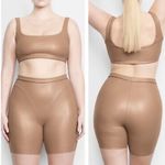 SKIMS faux leather biker short Cement color size S NWT Photo 1