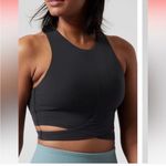 Athleta  Conscious Cut Out Crop Top/Athletic Bra Black Photo 2