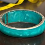 ANDREW HAMILTON CRAWFORD 925 Silver Teal Cuff Botanical Vine Modernist Bracelet Green Photo 12