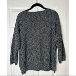 Joe Fresh Marled Black White V-Neck Knit Stretch Pullover Sweater Size M Photo 4