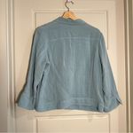 Fridaze‎ Linen Jacket and Pants Set Size Medium Blue Photo 2