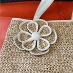 Bueno  Tan and White Tote with Floral Accent Photo 3