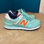 New Balance  574 Summer Waves Sneakers Shoes Aqua Coral Women’s 8 Photo 9