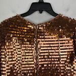 Gianni Bini Celeste Sequin Sequin Dress Shift Long Sleeve Copper Party US 6 NWT Photo 4