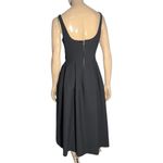 Jill Stuart Jill 8 Black Crepe Sweatheart Neckline Midi Full Skirt Midi Dress Photo 6