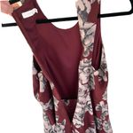 Lush Clothing Lush Burgundy Floral Skater Sleeveless Dress Flare Skirt Photo 3