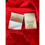 Delicates Red Satin Sleep Set  Lace Trimmed Sz Large Pajamas Photo 8