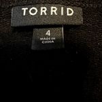 Torrid Sweatshirt Long Sleeve Choker V-Neck Lightweight Pullover Floral Black 4X Photo 2