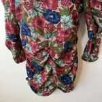 Walter Baker Floral Cutout Bodycon Dress Size 12 Puff Sleeve Ruched Party Photo 3