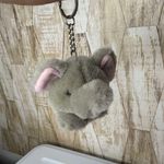 Vintage Swibco Gray Plush Elephant Head Keychain Stuffed Bag Charm Photo 0