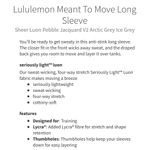 Meant To Move Long Sleeve in Sheer Luon Pebble Jacquard V2 Arctic Gray Ice Gray Size 6 Photo 11