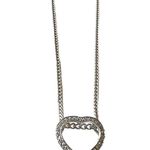 Boutique Heart Necklace Rhinestone Silver Sliding Pendant Charm Photo 2