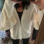 RDI Ruffle tiered bell sleeve sweater open cardigan large white nwot Photo 3