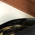 Stuart Weitzman  Vintage Black Bow Heel Gold Pumps Photo 11