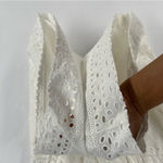 Alice + Olivia  Eyelet Lace Romper Wrap Puff Sleeve White Exposed Zipper Size‎ 6 Photo 5