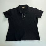 Burberry  London‎ Black Polo Shirt Womens Short Sleeve Collared Casual Top Photo 3