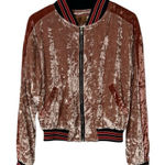 POL Pink Velvet Zip Up Velvet Bomber Jacket(Size Small) Photo 0