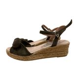 Gaimo Dark Brown Bow Strap Espadrille Wedge Sandals 37/6.5 Photo 1