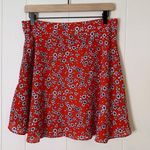 Socialite Red Skater Skirt White & Blue Floral L Photo 4
