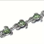 Green Turtle Silver Plated Bracelet‎ Photo 6