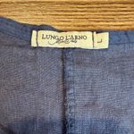 Lungo Livorno Blue Linen Oversized Pocket Tunic Top Easy Coastal Minimalist L Size L Photo 2