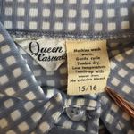 American Vintage Vintage Blue Grid Button Front Long Sleeve Shirt Medium Photo 1