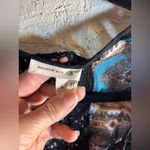 Black Blue Paisley Blouse w crochet back design by Meadow Rue M boho flowy Size M Photo 1