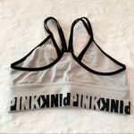 PINK - Victoria's Secret VS PINK Strappy Sporty Bra Wireless Bralette Gray & Black Logo Band Size Small Photo 5