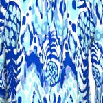 Lilly Pulitzer Shirt Women Small Blue White Abstract Print Elsa Blouse Preppy Photo 4