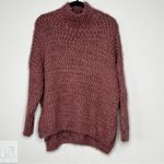 Dreamers  Burgundy Mauve Eyelash Sweater Size M/L With Mock Neckline Photo 2