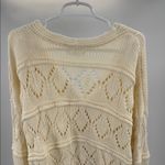 TALULAH  Cream Open-Knit Women's  cropped cardigan L slouchy oversized sleeves Photo 3