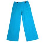 Pendleton Linen Blend Wide Leg Pants Womens 10 Teal Blue Lightweight Boho Casual Photo 1