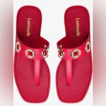 Larroudé Milan Slide Cushioned Sandal (Women), Scarlett Red, Size 8/9, NWT Red Photo 5