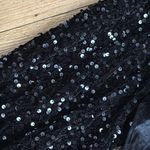 SheIn Curve Black Velvet Dress with Sequin Balloon Sleeves Women’s 4XL Photo 2