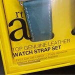 A OKAY Blue Top Genuine Leather Apple Watch Strap Set for 42mm/44mm Photo 3