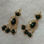 Vintage Green Gold Earrings Photo 1