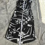 Vintage 90s fairycore Perseption black and white floral halter mini dress small Photo 5