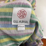 Gul‎ Hurgel Pastel Multicolored Striped Linen Midi Dress XS Pink Photo 8