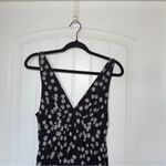 Gap  Small Black Ditsy Floral Bow Tie Back Ruffle Tiered Hem Mini Dress NWT Photo 6