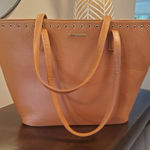 Rampage NWOT Brown Tote Metal Eyelet Accent Faux Leather by  Photo 0