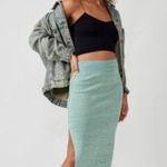 Free People Golden Hour Midi Skirt Aqua Malachite Large NWT Green Photo 11