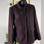 Tahari  Arthur S. Levine Maroon Blazer Jacket Long Sleeve Size: 8 Collared Photo 1
