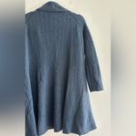 Carmen Marc Valvo  Steel Blue Cozy Open Front Cardigan Sweater, Size Small Photo 8
