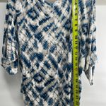 Tahari  Blue and White Patterned Short Sleeve Top Photo 5