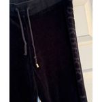 Burberry London Women’s Joggers Sz Small Black Velvet Wide Leg Full Leg Logo Photo 1