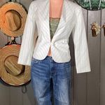 Vintage Lucia White with Green Pinstripes Medium Blazer Photo 1
